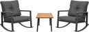Outdoor Rocking Bistro Set with Thick Cushions