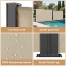 Retractable Side Awning, 276 x 71 in, Waterproof and UV-Resistant, Roll-up Privacy Screen for Balcony, Beige