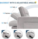 Grey Sleeper Sofa Bed Chair Three Level Adjustable Backrest