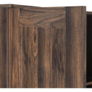 2-Door Wooden Wardrobe Armoire with LED and 4 Storage Shelves, Brown