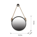 Handsome Cleveland Mirror With Rope Strap Contemporary Design Circle Mirror With Round Metal Frame For Wall Decor