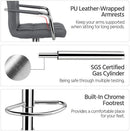 Grey Adjustable PU Leather Swivel Bar Stools Set Of 2