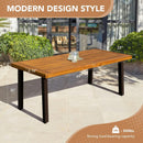 Acacia Wood Dining Table For 6 With Iron Legs IndoorOutdoor
