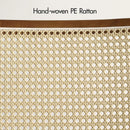 Rattan Dining Chairs Set Of 2 With PU Leather Cushions