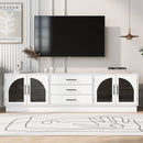 U-Can 68.9'' Modern Minimalist TV Stand for TVs up to 75 Inches, Entertainment Center Media Console Cabinet with Adjustable Shelves for Living room