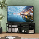 Entertainment Center TV Stand 65 Inch With Metal Frame Americano Black