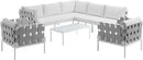 8 Piece White Aluminum Outdoor Patio Furniture Set