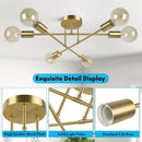 Gold Sputnik Chandelier Semi Flush Mount Ceiling Fixture