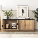 Natural Wood Grain Four-Door MDF TV Cabinet, An Ideal Choice for TV And Item Storage in Modern Homes, A Perfect Blend of Nordic And Modern Minimalist Styles, With Dimensions of 55*15.7*18.9 inches