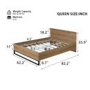 ENGINEERED WOOD  BED FRAME QUEEN SIZE,NATURAL & BLACK COLOR