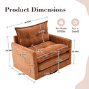UNITED WE WIN Swivel Barrel Chair - Mid Century Modern Chair, Thick Padded Arm Chair with Solid Metal Base, Comfortable Single Sofa Chair, Swivel Accent Chair for Living Room Bedroom