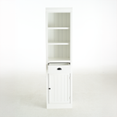 Retro Style 75'' Tall Display Shelf with Cabinet for Hallways Living Room Kitchen - White