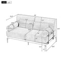 Modern Loveseat Sofa 59' Sofa Couch 2-Seater with USB Ports, Unique Cylindrical Armrests, Grey Chenille