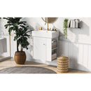 21.6inch Modern Floating Bathroom Vanity with Ceramic Basin - Perfect for Small Bathrooms, Right side storage