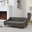 Durable Elevated Dog Sofa Bed with Modern Irregular Armrest Design, Comfortable Soft Pet Sofa - Dark Gray