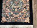 Chinese Art Deco Rug 3x5, Black and Beige Chinese Carpet 3 x 5, Vintage Rug, 1950s Rug, Floral Rug, Handmade Rug, Art Deco Rug, Wool Rug