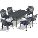 (Cushions In Random Colors)7-Piece Set Of Cast Aluminum Patio Furniture With Cushions