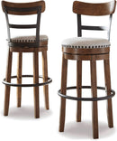 Valebeck 30 Inch Farmhouse Pub Height Bar Stool Brown