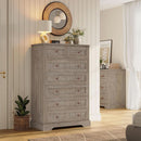 Black 51In Farmhouse Dresser Storage Organization Drawers