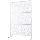 Outdoor & Indoor Privacy Screen Metal Privacy Screen 76' H×48' W, Freestanding Decorative Privacy Screen for Deck Balcony Patio, Privacy Fence Panels for Outside Lawn Garden PS120 WHITE