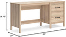 Battelle 60 Inch Wide Light Brown Home Office Desk