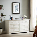 Modern 3 Drawer Bedroom Chest of Drawers with 7 Drawers Dresser, Clothes Organizer -Metal Pulls for Living Room, Bedroom, Hallway, White, 47.6" x 15.7" x 26.6"