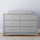 Crescent 6 Drawer Dresser Pebble Gray Nursery Organizer