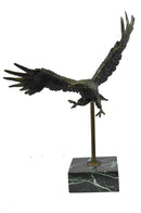 Flying High American Eagle Bronze Sculpture by Milo Bird Art Deco Statue Decor