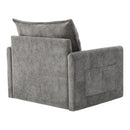 UNITED WE WIN Swivel Barrel Chair - Mid Century Modern Chair, Thick Padded Arm Chair with Solid Metal Base, Comfortable Single Sofa Chair, Swivel Accent Chair for Living Room Bedroom