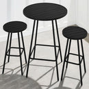 3 Piece Bar Height Patio Bistro Set Black Round Table With Backless Stools Patio Furniture Set