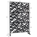 Outdoor & Indoor Privacy Screen Metal Privacy Screen 76' H×48' W, Freestanding Decorative Privacy Screen for Deck Balcony Patio, Privacy Fence Panels for Outside Lawn Garden PS117 BLACK