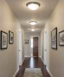 13"w 1-Light LED Flush Mount Ceiling Light Fixture Brushed Nickel Finish by RP Lighting