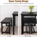 Rectangular Dining Table And Chairs Set Four Modern Wood