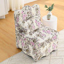 Flannel single dining chair with soft seat cushion and backrest, no armrests, matching pillow can be used as waist cushion, this dining chair can be used in the living room - PINK