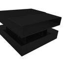 U-Can Lift-Top Coffee Table with 2 Drawers, Modern Square Coffee Table with Glass Top and High-Gloss Finish, Hidden Space and LED Lights for Living Room
