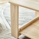 A modern and practical log colored textured coffee table,tea table. The double-layer coffee table is made of MDF material. Suitable for living room 43.3"x21.6"x16.5"