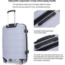 Hardshell Suitcase Spinner Wheels PP Luggage Sets Lightweight Durable Suitcase with TSA Lock,3-Piece Set (20/24/28), Silver