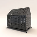 45' Heavy Duty Dog Crate Indestructible Pet Dog Cage Crate Kennel with Roof Top 2 Doors Removable Trays, Lockable Wheels, Escape-Proof for High Anxiety Large/Extra Dogs