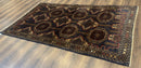 Navy Blue Afghan Balouch Rug 4x6, Handmade, New