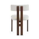 Mid-Century Modern 7-Piece Dining Set with Upholstered Armless Dining Chairs and Natural Wood Table