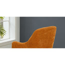Chenille Armchair, Modern Style Accent Chair with Wood Legs, Comfy Design for Living Room, Bedroom, Office, Orange