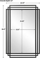 Amherst Matte Black Iron Mirror 36.5 Tall 23.75 Wide