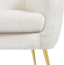 Ivory Boucle Upholstered Accent Chair Removable Cushion
