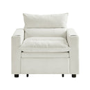 Sleeper Sofa Chair Bed, Convertible Sofa Chair 3-in-1, Adjustable Sleeper Chair Pullout Sofa Bed with Modern Velvet Fabric for Living Room Apartment Small Space, Beige