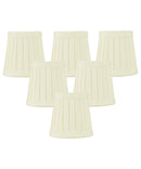 4"W x 4"H Set of 6 Egg Shell Pleated Clip-on Candelabra Lampshade
