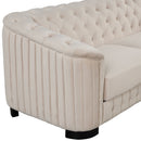Modern Velvet Upholstered 3-Piece Sofa Set with Rubber Wood Legs in Beige