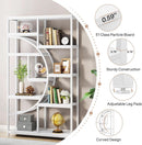 White 5 Tier Etagere Bookshelf Open Shelves Display