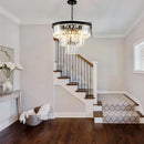 8 Light Black Crystal Chandelier Elegant Dining Fixture