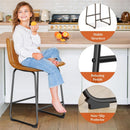 Bar Stools Set Of 4 26 Inch Brown PU Leather Counter Height