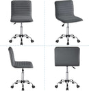 Dark Gray Velvet Armless Swivel Chair Height Adjustable